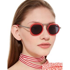 Rosie Assoulin red framed sunglasses